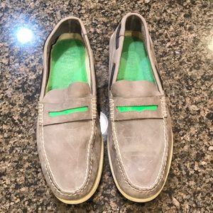 Sperry gray leather top siders